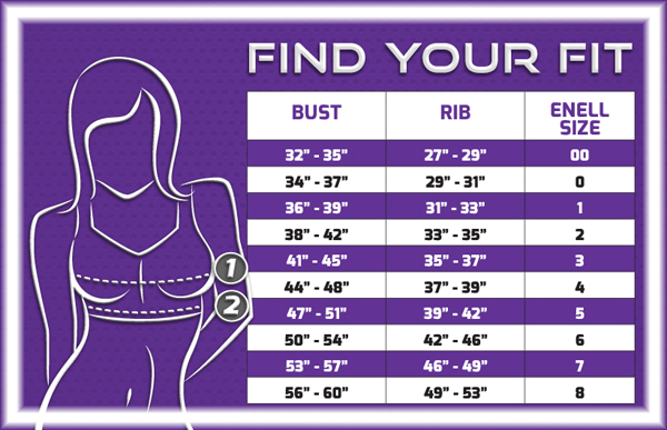 Enell bra store size chart